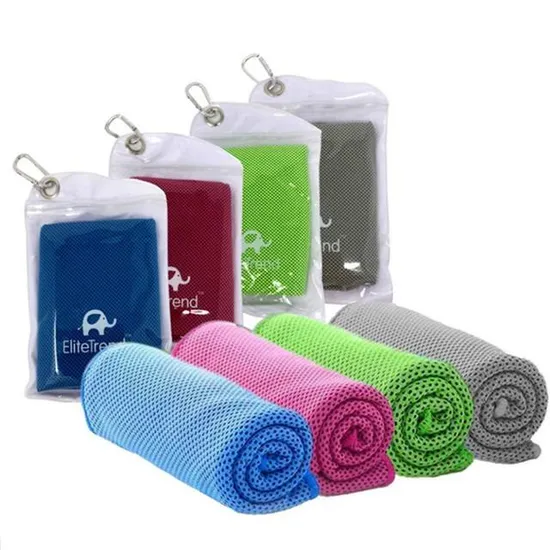 Microfiber Sport Fitness Gym Use Ice Cooling Towel with Logo in Bottle