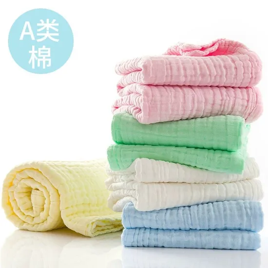 Bulk Produce 100% Natural 6 Layer Washcloths Soft Newborn Baby Muslin Towels