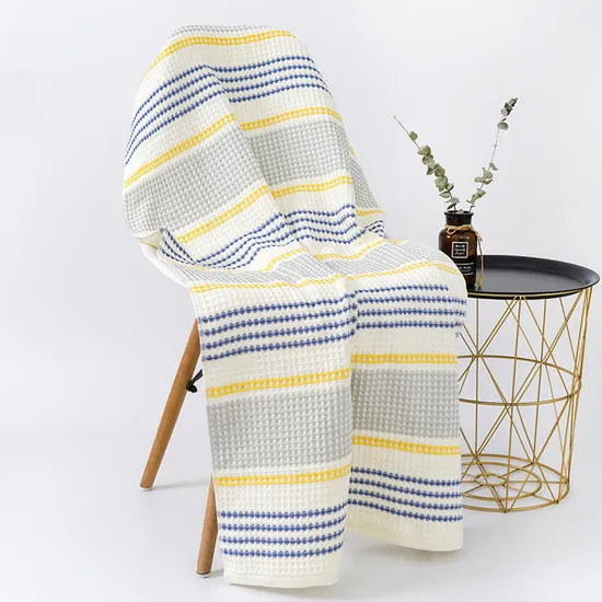 High Quality Colorful Striped Printed Bath Towel 100% Cotton Soft Bathroom Towel for Home