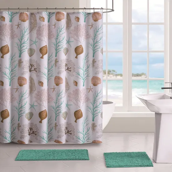Hot Sale Custom Waterproof and Mildew-Proof Polyester Bathroom 3D Digital Printing Hotel Custom Shower Curtain
