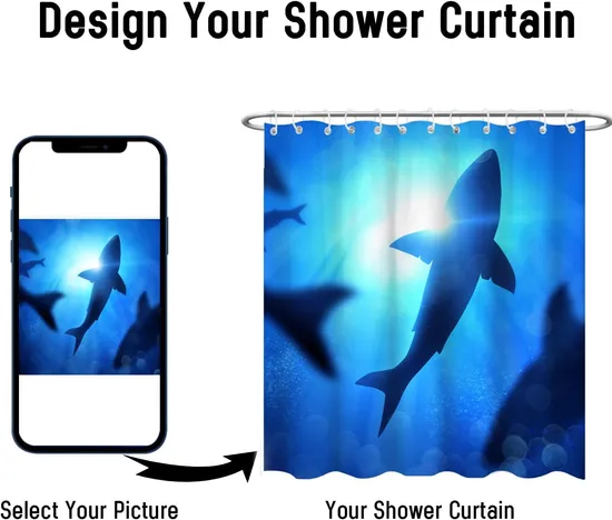 Add Your Picture Logo Text DIY Unique Waterproof Shower Curtain for Bathroom