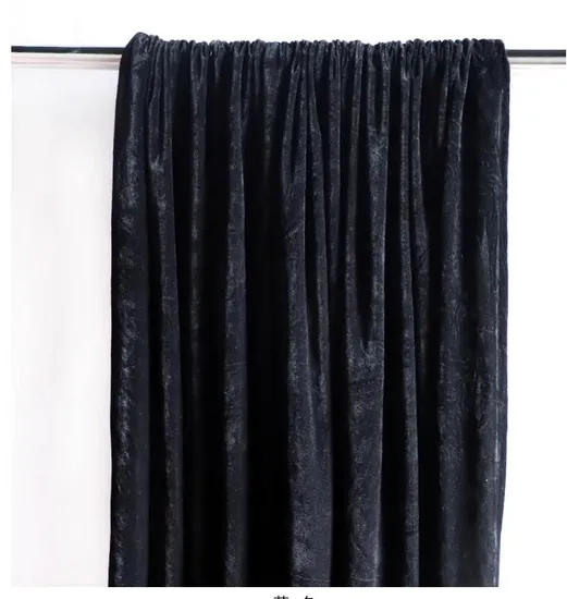 Modern New Simple Ordinary Curtain Movable Background Wall Background Cloth Black Velvet Shading Home Curtain Living Room