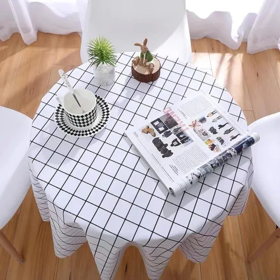 Printed PEVA Tablecloth with Flannel Backing, Eco-Friendly
