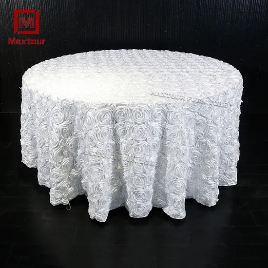 Polyester Tablecloths Round Tables Rose Surface Table Cover for Wedding Party