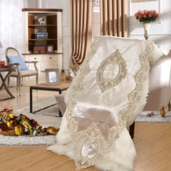Square Home Handmade Embroidered Velvet Table Cloth