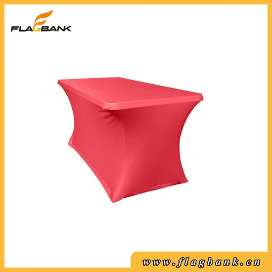6FT Red Fabric Custom Printed Spandex Table Cover