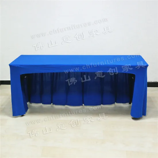 Customized Conference Room Office Desk Exhibition Activities Rectangular Spandex Flexible Elastics Table Skirt Table Cover