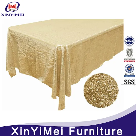 Cheap Polyester Sequin Round Table Linen for Restaurant