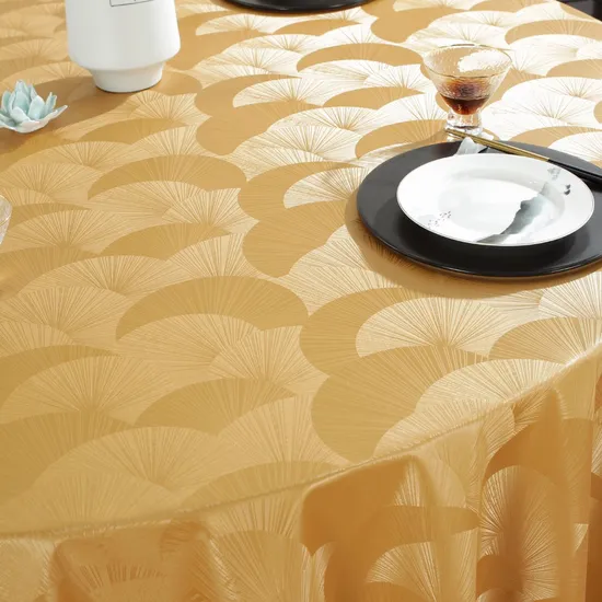 Tablecloth Ochre Brown Moon, Oil-Proof, Stain-Proof and Heat-Resistant Luxury Tablecloth