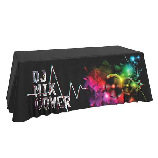 Customized No Wrinkle Elasticity Fabric Exhibition Table Cloth Display with Zipper