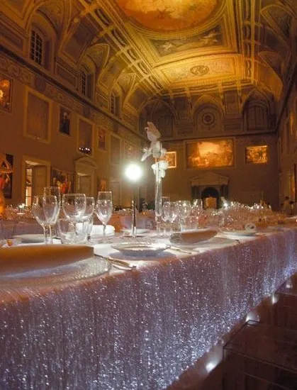 LED Light up Color Changing Cloth Placemat Fiber Optic Fabric Table Cloth