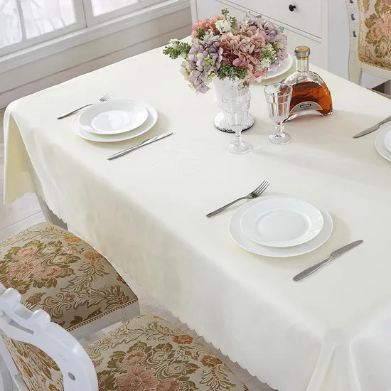 Polyester Waterproof and Wrinkle Rectangle Tablecloth - Resistant Washable Table Cloth for Kitchen Dining/Party/Wedding