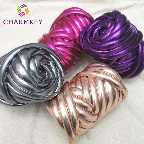 Super Chunky 3cm Metallic Color Tube Yarn for Blanket Bag Hand Knitting