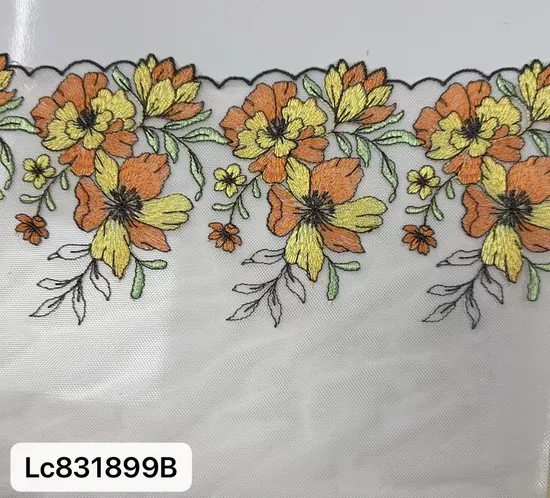 Fashion Polyester Embroidery Lace Fabric Accessories