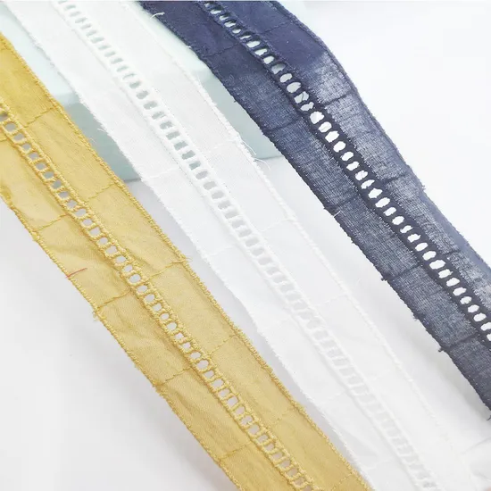 Fashion New Arrival 2.5cm Ladder Cotton Chemical Embroidery Lace