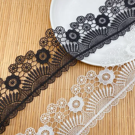Factory Supply Embroidery Lace Garment Underwear Curtain Upholstered Textile Polyester Dress Fabric