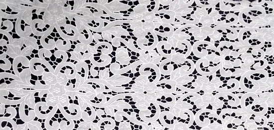 Costom Cotton Laser Cut Guipure Lace Tulle Embroidery Lace