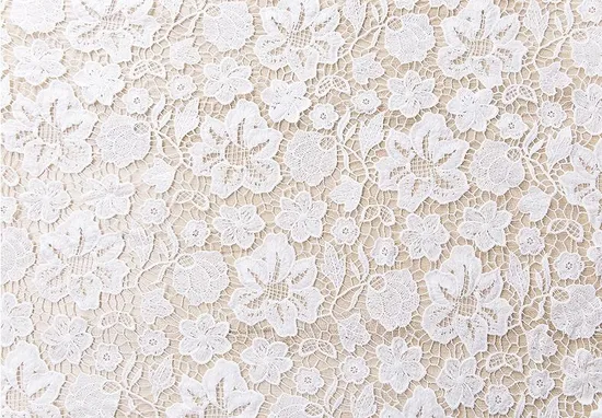 Fashion Design Polyester Milk Fiber Embroidery Lace Fabric