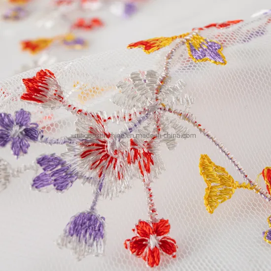 Embroidery Floral Flower Lace Fabric Mesh Lace Trim for Underwear
