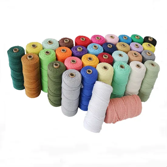 High Quality Round Twisted Cotton Rope Natural Bulk Cotton Macrame Cord 2 - 10 mm for Macrame