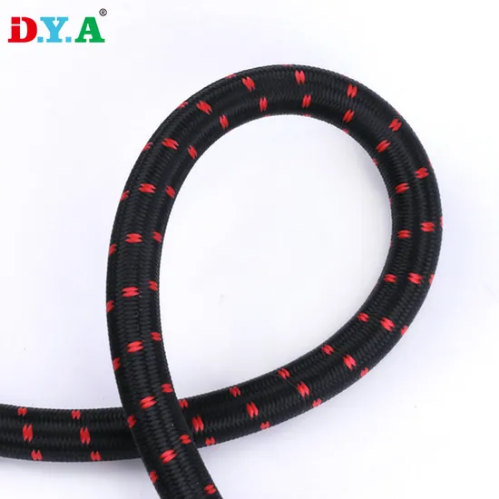 Heavy Duty Black DOT 12mm Polyester Bungee Elastic Cord Rope Latex Thick Bungee Cord for Binding Jumping Resistance