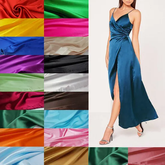 Micro-Elastic Imitated Silk Satin Solid Fabric for Wedding Dress by Yard