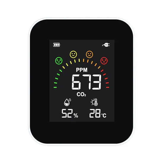 Temperature Humidity and Carbon Dioxide Detector Air Quality Tester