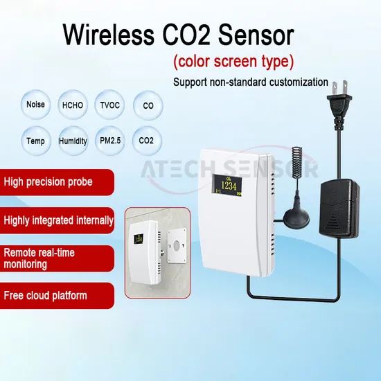 High-Precision Wall-Mounted Digital Display Wireless Transmission CO2 Sensor