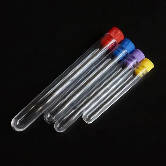 Lab Consumables Plastic Test Tube 13*100mm 16*100mm PE Pet PP PS with a Variety of Colored Lids Transparent Test Tube