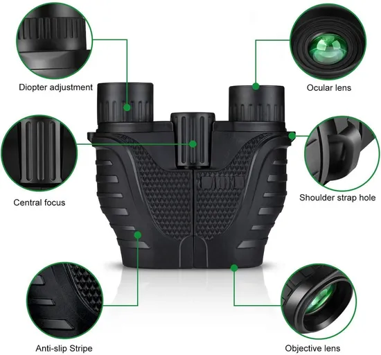 Binoculars 15X25 for Adults Scope Waterproof Binoculars with Low Light Night Vision Telescopes