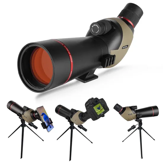 20-60X70 Spotting Scope Bak4 High Definition Waterproof for Bird Watching with Phone Holder