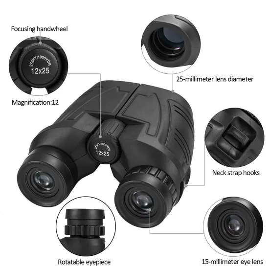 Compact Binoculars with Clear Low Light Vision Binocular Telescopes Scope
