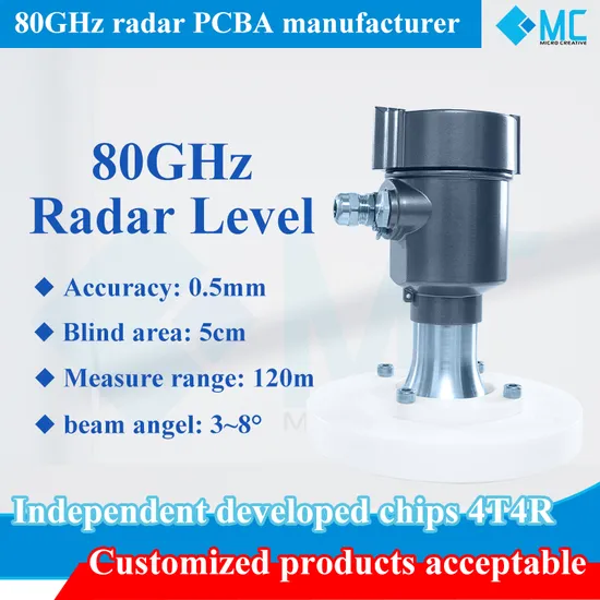 High Accuracy 80GHz Radar Level Transmitter Meter for Corrosive Fluids 10m