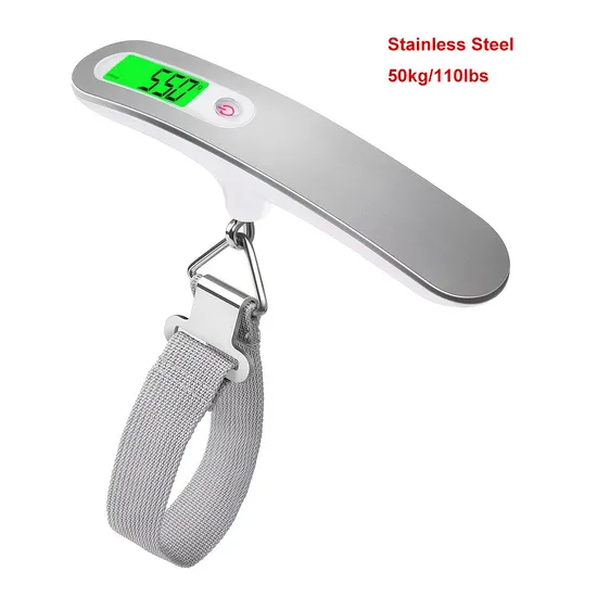 Wholesale Cheap Travel Handheld Hanging Portable Suitcase Weight Measuring 304 Stainless Steel Digital Luggage Scale 50kg/10g with Customized Logo