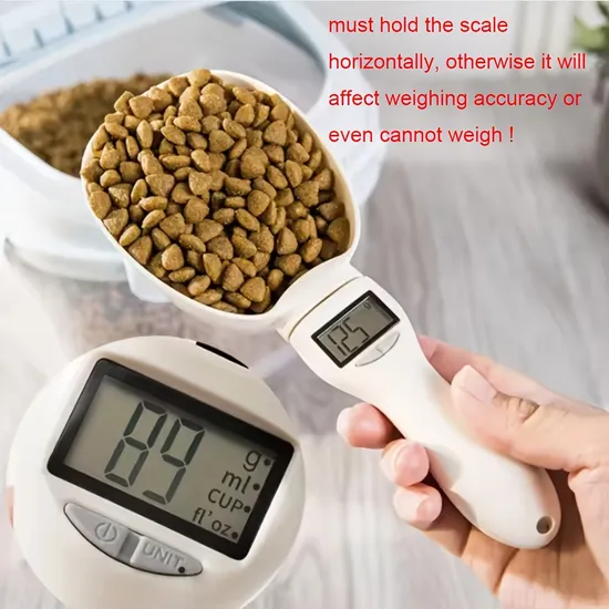 800g 250ml Multifunction Handheld Portable Digital Spoon Scale for Pet Dog Cat Food Weight Measuring