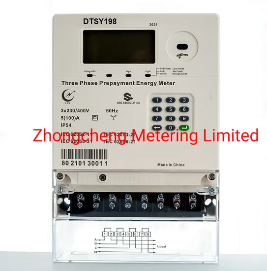 Three Phase Sts Conventional Prepaid Prepayment Energy Meter