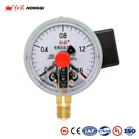 Hongqi 2.5 Inch Magnetic Alarm Electric Contact Pressure Gauge for Water / Air /Oil with CE/UL/Ks/ISO