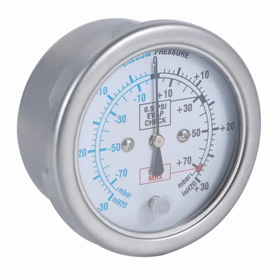 Stainless Steel Capsule Pressure Gauge Meter for Gas/ Liquid, Compound Scale Range Manometer
