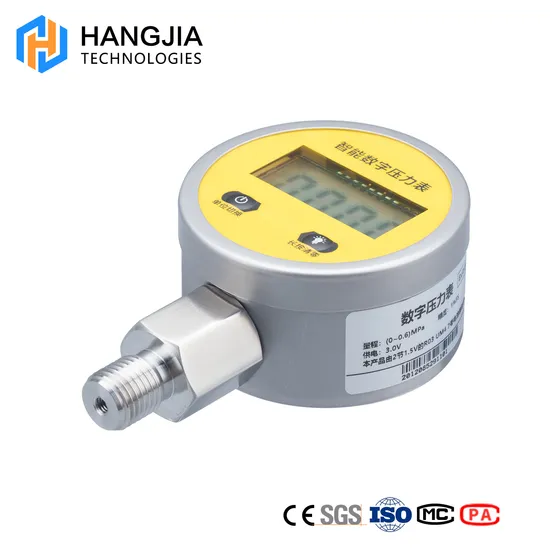 Battery Powered Digital LCD display Pressure Gauge 4 LCD low power consumption