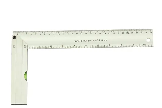 Woodworking Tools Corner 90 Degree Turning Precision Straight Edge Aluminium Alloy Right Angle Square Ruler with Bubble Level