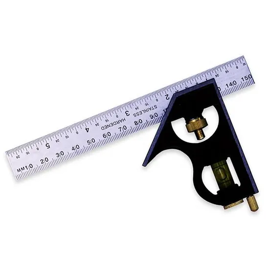 Measpro 6-Inch/150mm Combination Square/Angle Square/Try Square with Aluminum Handle