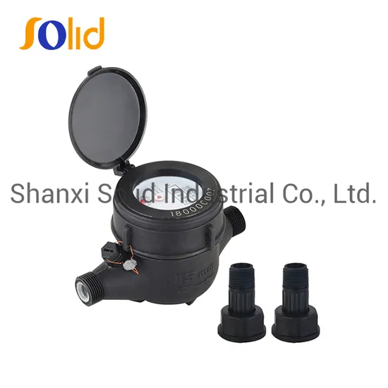 Size15-50mm Multi Jet Dry Type Black Plastic Body Cold Water Meters