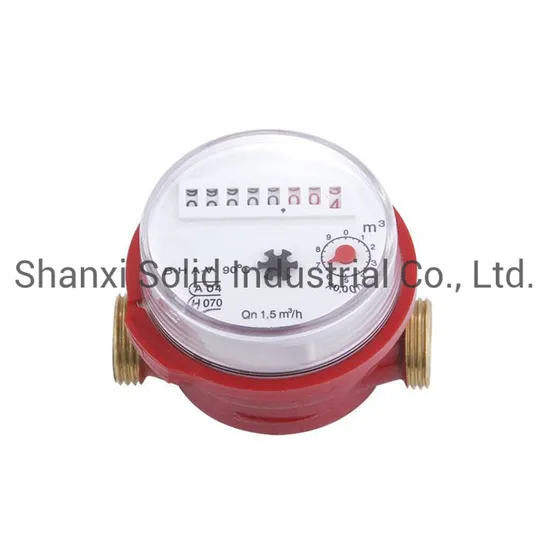 Class B ISO4064 Single Jet Brass Body Dry Type Hot Water Meter
