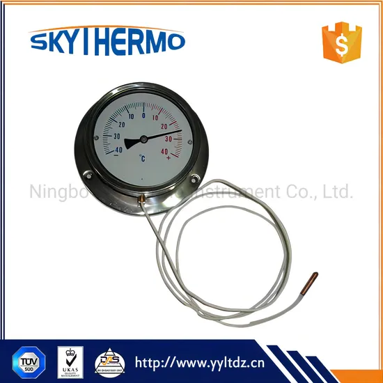 Back Front Flange Air Condition Full Stainless Steel Capillary Thermometer