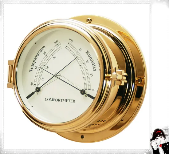 Best Quality Brass Nautical Thermometer and Hygrometer Dia 150mm