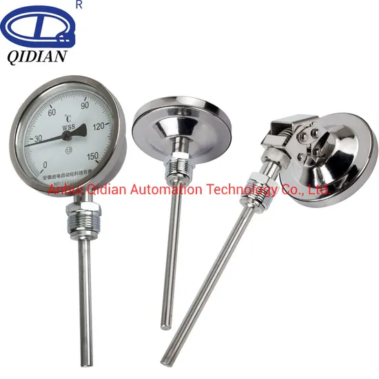 Industrial Bimetal Thermometer Wss 311/401/411/481304 Stainless Steel Bimetal Thermometer Radial Axial Pointer Thermometer 0-100º C 0-200º C