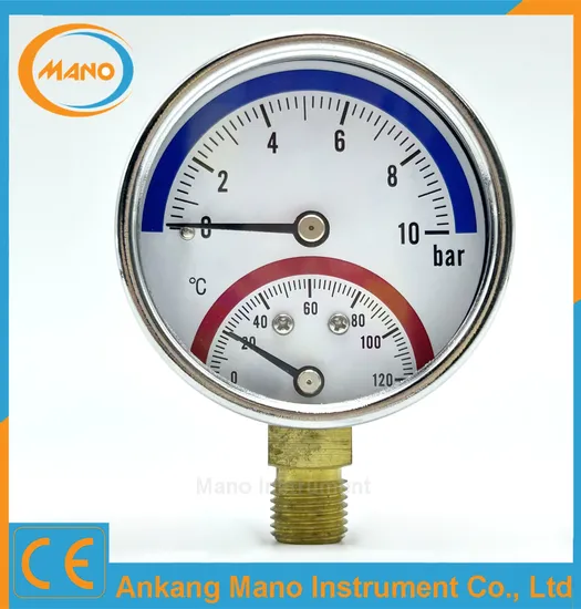 63mm Black Steel Case Thermometer Gauge for Bottom Connection