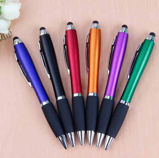 High Sensitive Plastic Torch Stylus Touch Screen Custom Logo Ballpoint Pen