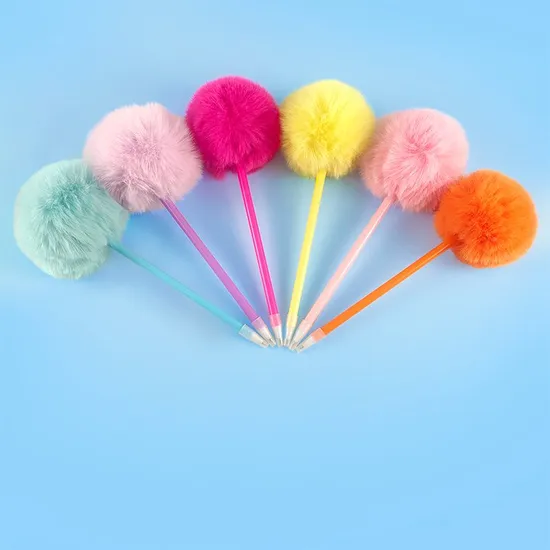 Factory Wholesale Rex Rabbit Hair Ball Pen Gift OEM Logo Promotion Pen