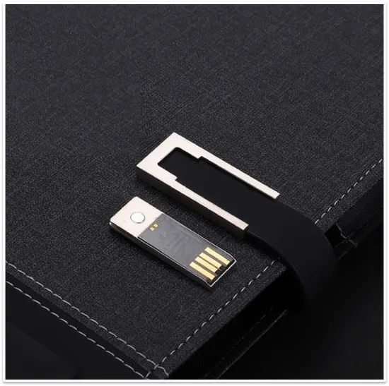 A5 PU Notebook Power Bank Wireless Charging Notebook for Mobile Phone